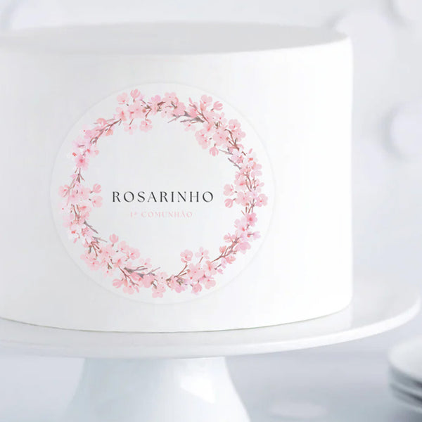 Bolo Grinalda Floral Personalizável